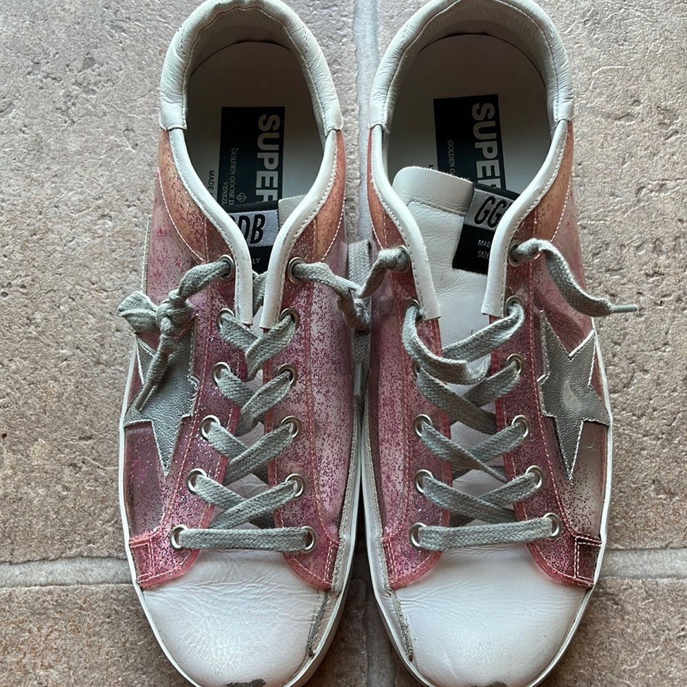 Authentic Golden Goose Pink Glitter Sneakers size 39